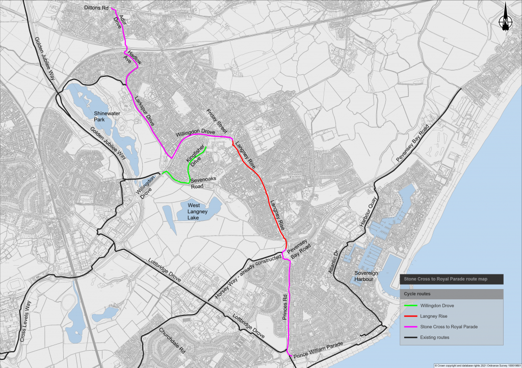 Proposed cycle route from Stone Cross to the seafront